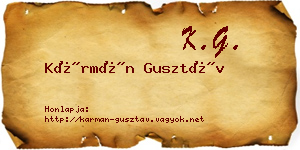 Kármán Gusztáv névjegykártya