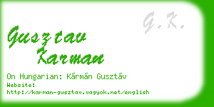 gusztav karman business card